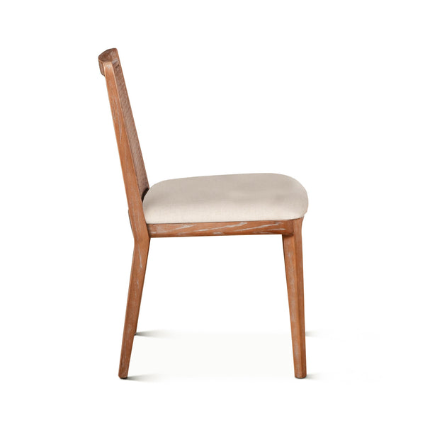Simone 30" Upholstered Off-White Cane Back Dining Chair