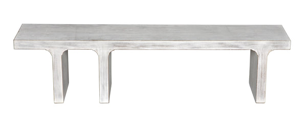 Kir Mahogany Bench in White Wash Finish