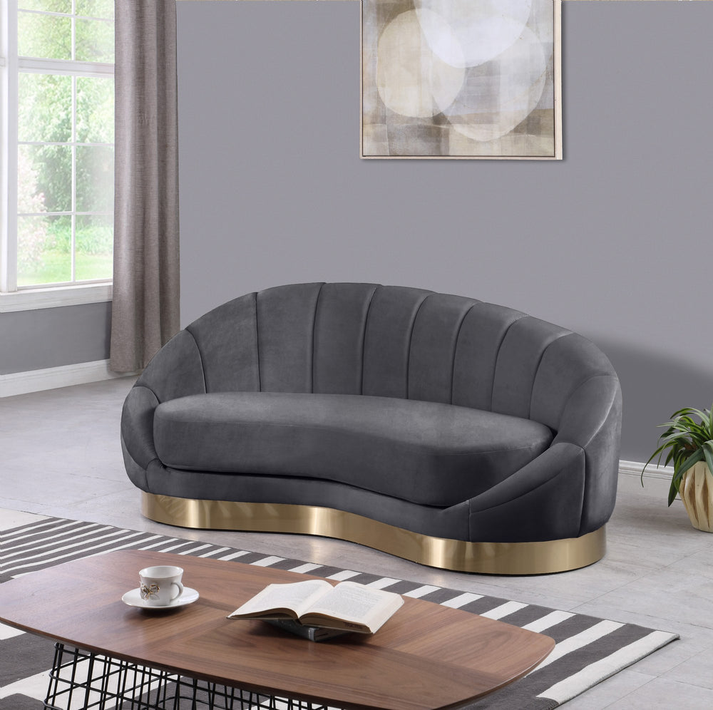 Jesse Chaise In Grey Velvet