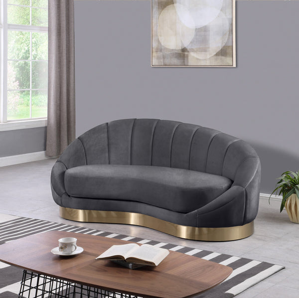 Jesse Chaise In Grey Velvet