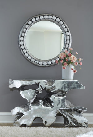 Venice Freeform Console, Silver Leaf