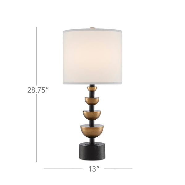 Chastain Table Lamp In Antique Brass & Black