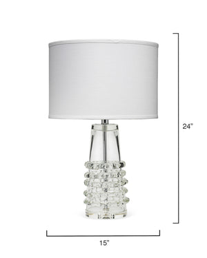 Tall Ribbon Blown-Glass Table Lamp with Linen Shade