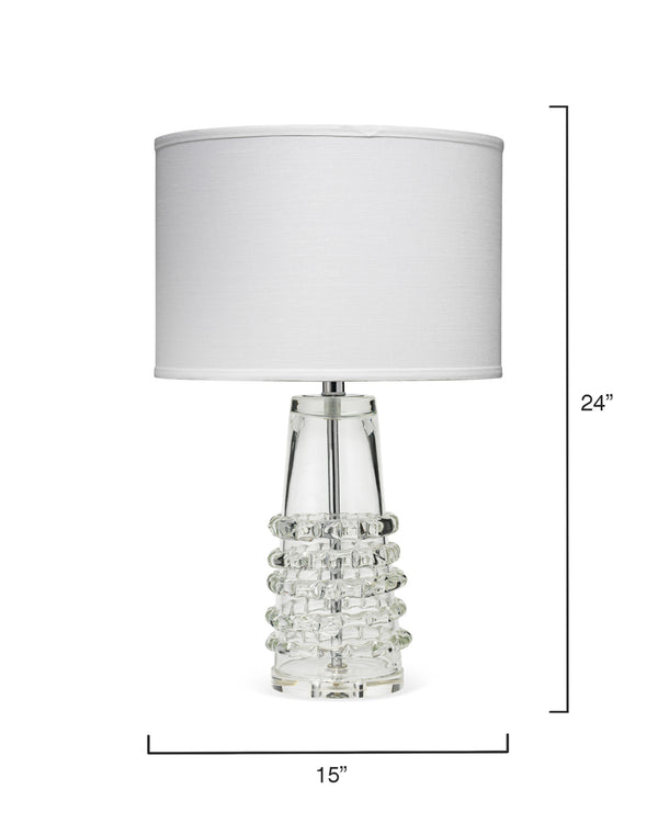 Tall Ribbon Blown-Glass Table Lamp with Linen Shade