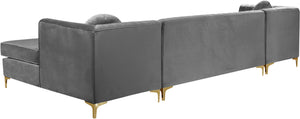 Wendell 3pc. Sectional In Grey Velvet