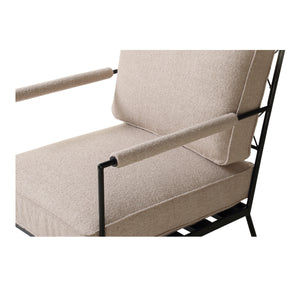 Vecchia Accent Chair Beige with Iron Frame