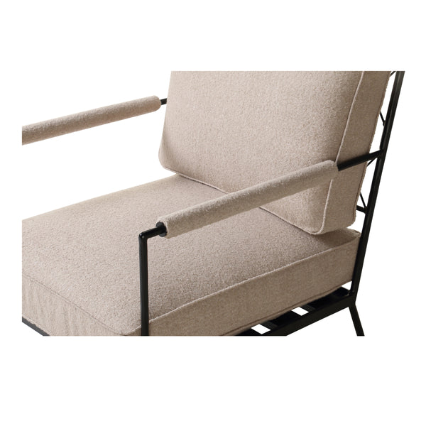 Vecchia Accent Chair Beige with Iron Frame
