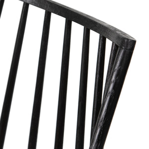 Lewis Windsor Chair W Cushion In Black Oak