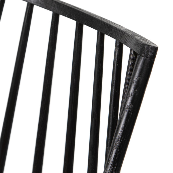 Lewis Windsor Chair W Cushion In Black Oak
