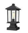 Portland 1 Light Outdoor Pier Mount Light in Black Finish