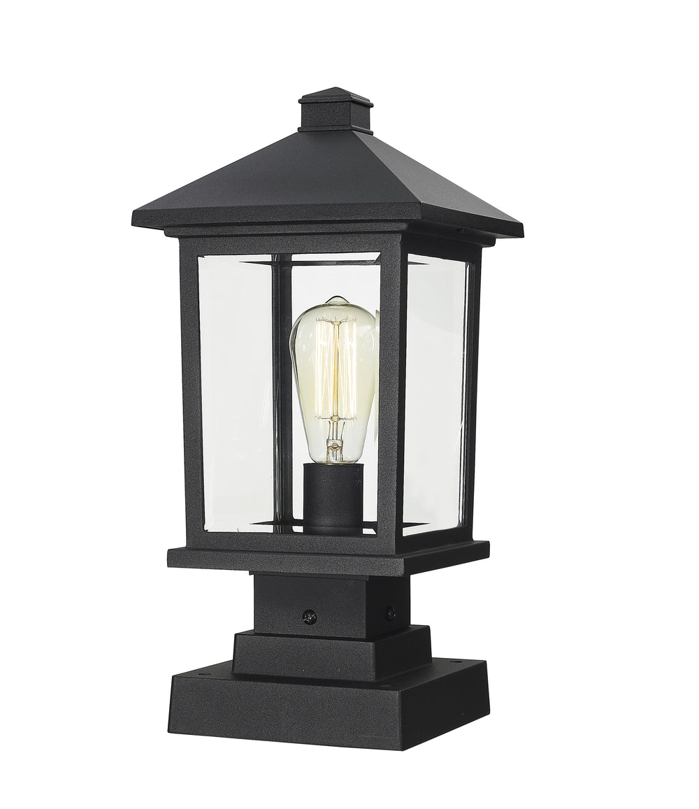 Portland 1 Light Outdoor Pier Mount Light in Black Finish