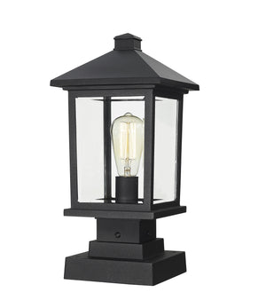 Portland 1 Light Outdoor Pier Mount Light in Black Finish