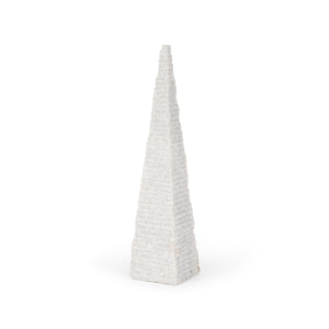 Pyramis White Rough Marble Obelisk 16"