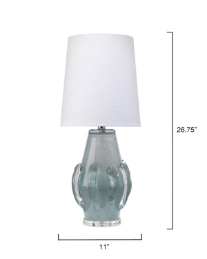 Talon Glass Table Lamp with Linen Shade