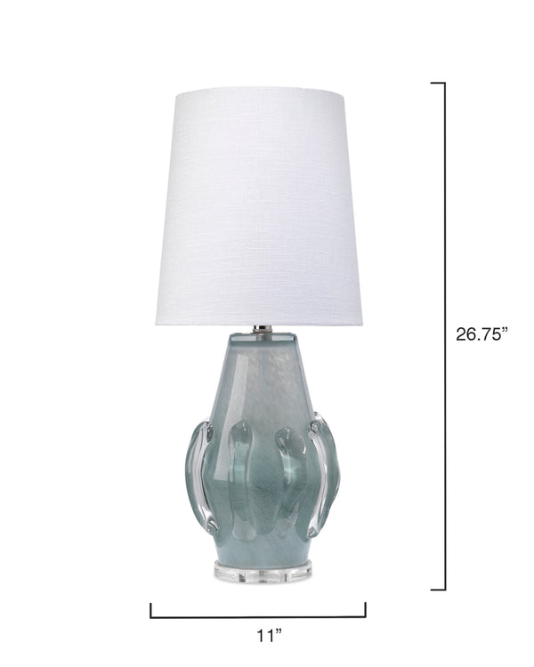 Talon Glass Table Lamp with Linen Shade