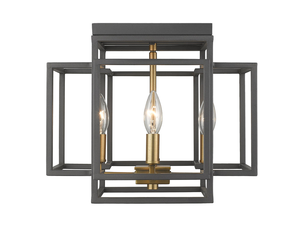 Titania 4 Light Flush Mount in Bronze + Olde Brass Finish