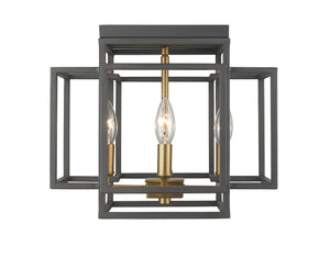Titania 4 Light Flush Mount in Bronze + Olde Brass Finish