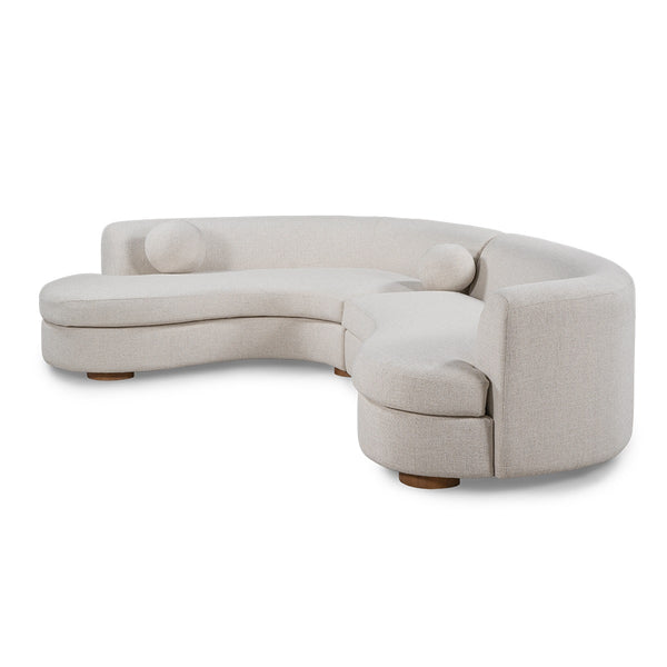 Concord Upholstered Sectional with Curved Silhouette - Ivory