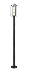 Dunbroch 1 Light Outdoor Post Mounted Fixture in Deep Bronze + Outdoor Brass Finish