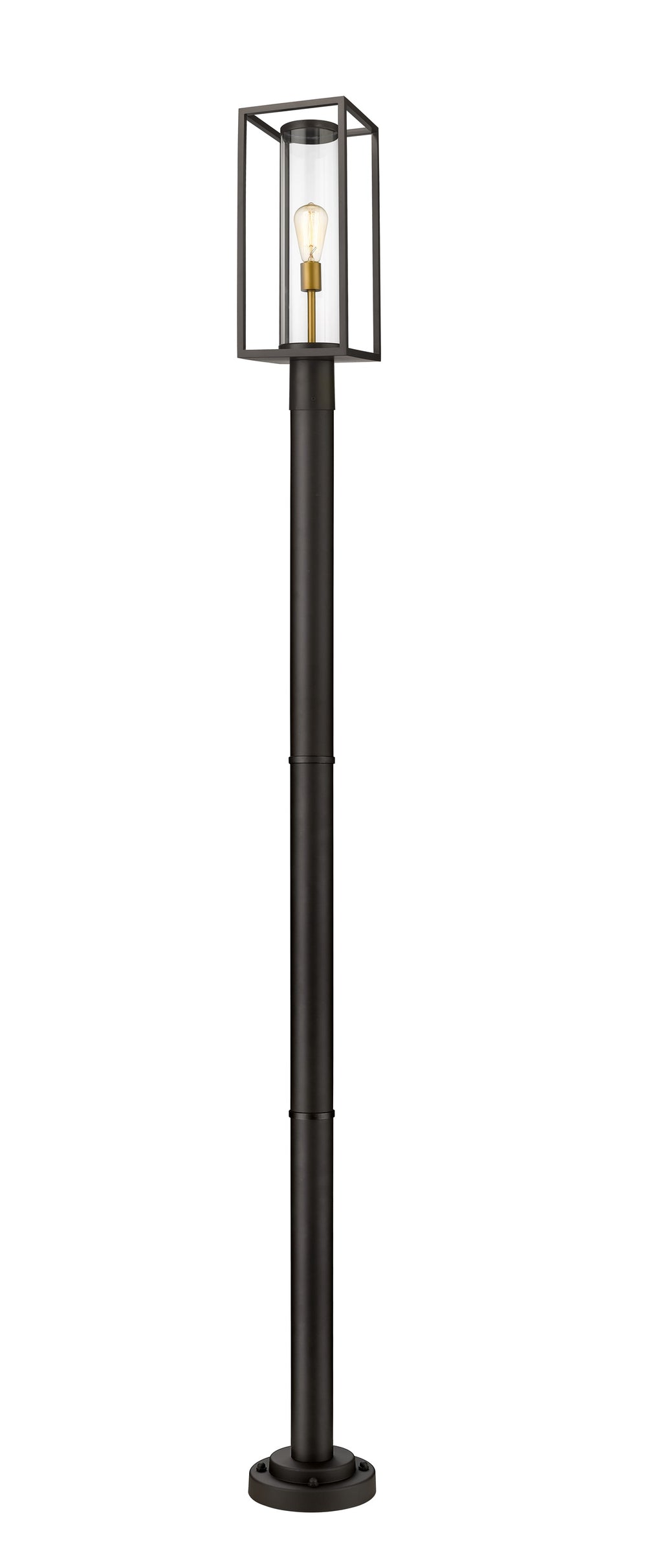 Dunbroch 1 Light Outdoor Post Mounted Fixture in Deep Bronze + Outdoor Brass Finish