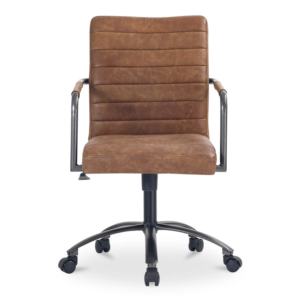 Moe's Roy Office Chair in Brown Leather