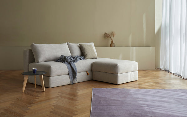 OSVALD FULL SOFABED in KENYA GRAVEL FABRIC WITH Black steel LEGS 579