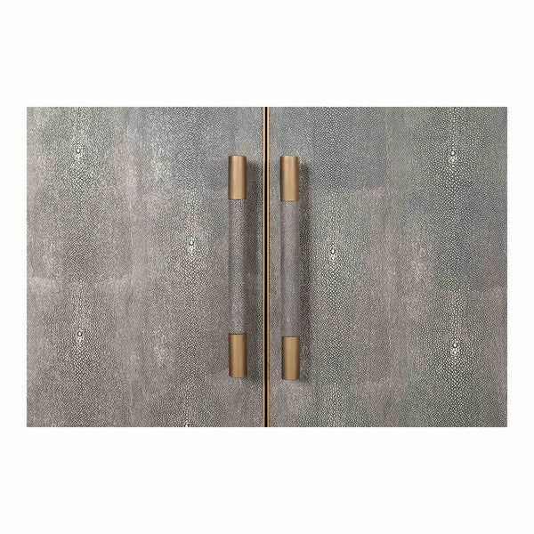 Mako Small Sideboard in Grey with Gold Accents