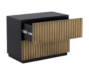 CARLIN NIGHTSTAND - BLACK / ANTIQUE BRASS