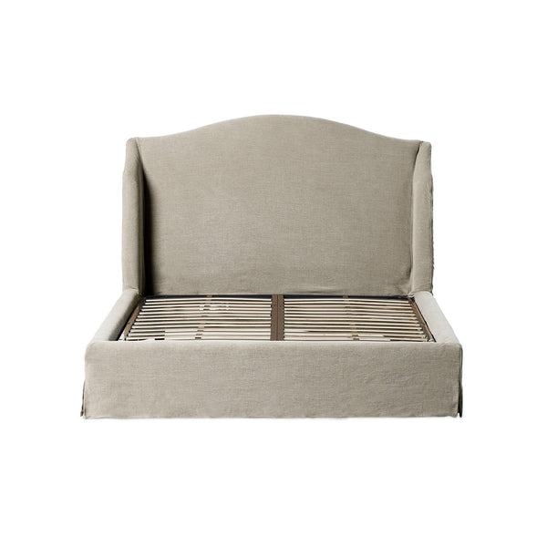 Meryl Slipcover Queen Bed - Broadway Stone