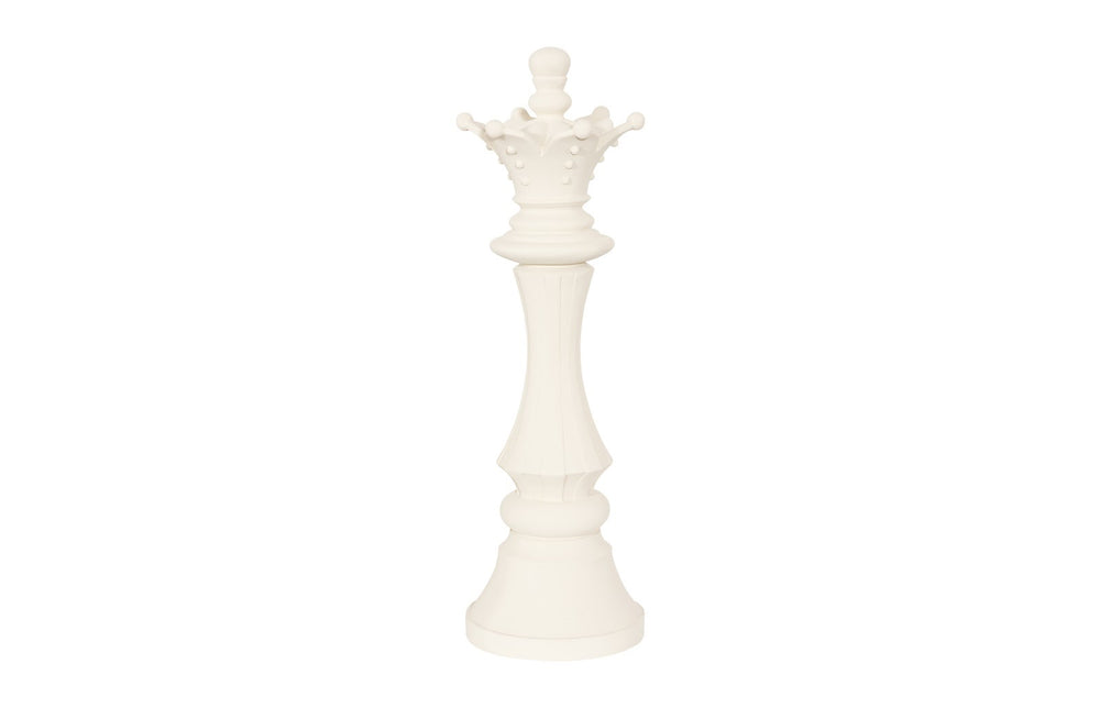 Queen Chess Sculpture, Cast Stone White, Smallallall