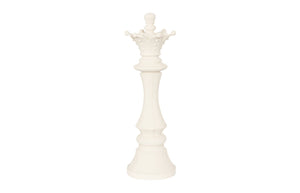 Queen Chess Sculpture, Cast Stone White, Smallallall