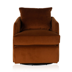 Whittaker Swivel Chair In Bleecker Rust