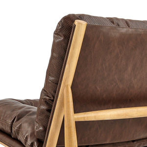 Oswald Faux Leather Tufted Accent Chair, Casa Brown