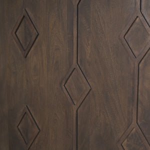 Heera Dark Brown Diamond Motif w/ Shelf Accent Cabinet