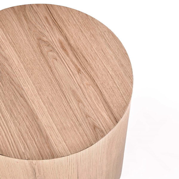 Layne Solid Wood Round End Table with Plinth Base