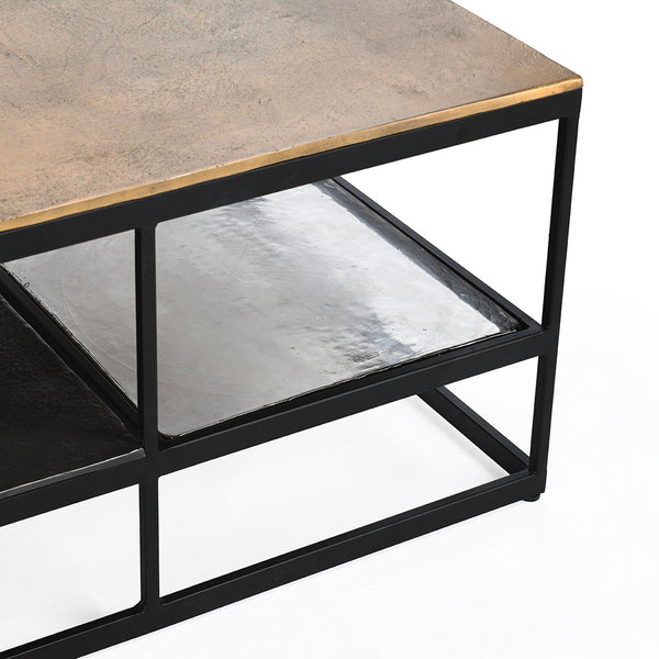 Remmy Cast Aluminum Rectangle Coffee Table - Antique Finish