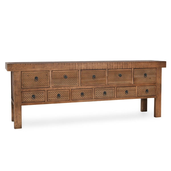 Lahey Solid Wood Console Table - Mission Brown