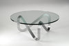 Mobius coffee table w/ tempered glass top