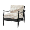 Edmond Faux Fur/Faux Leather Accent Arm Chair, Chrestville Sand/Black