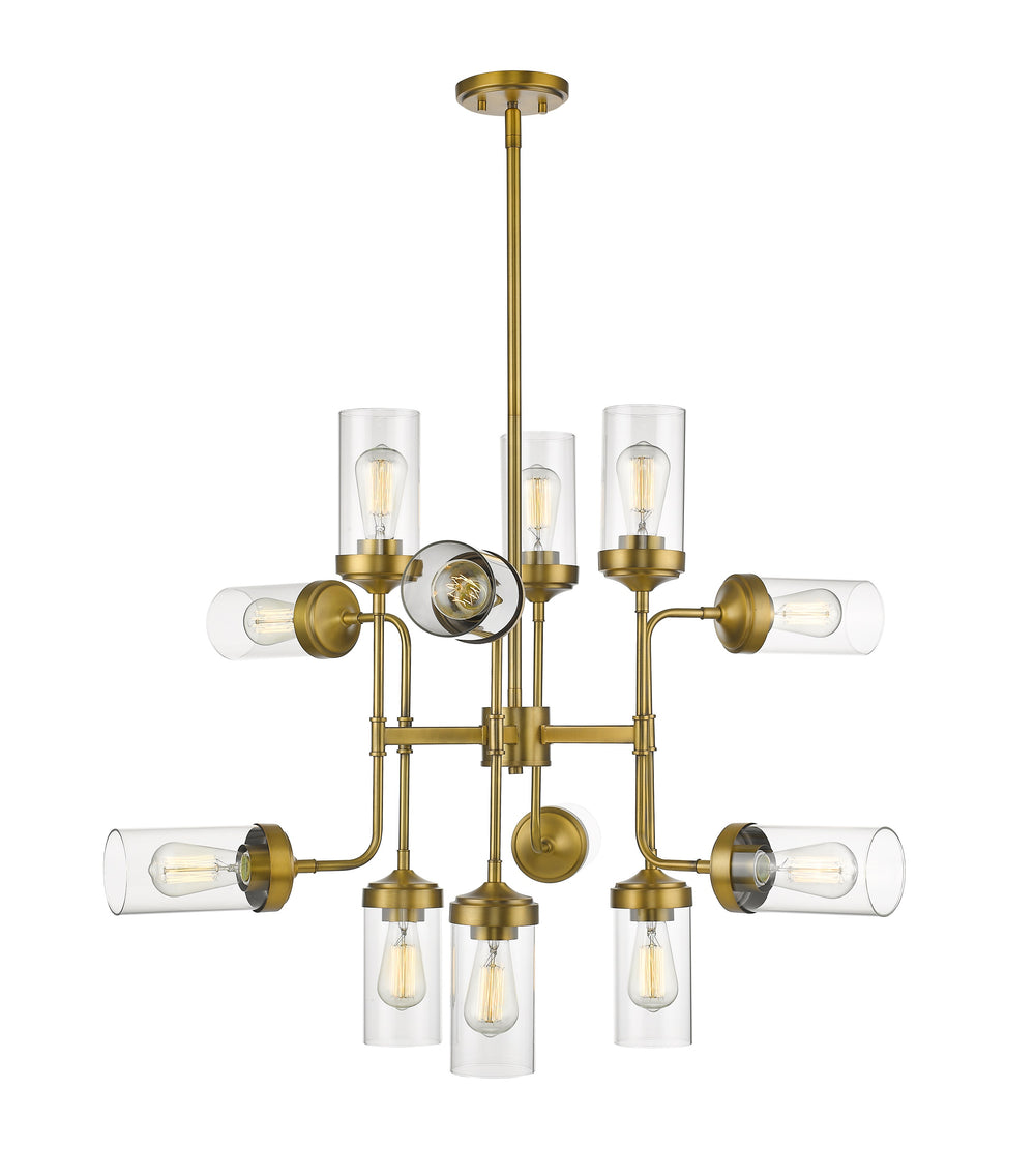 Calliope 12 Light Pendant in Foundry Brass Finish