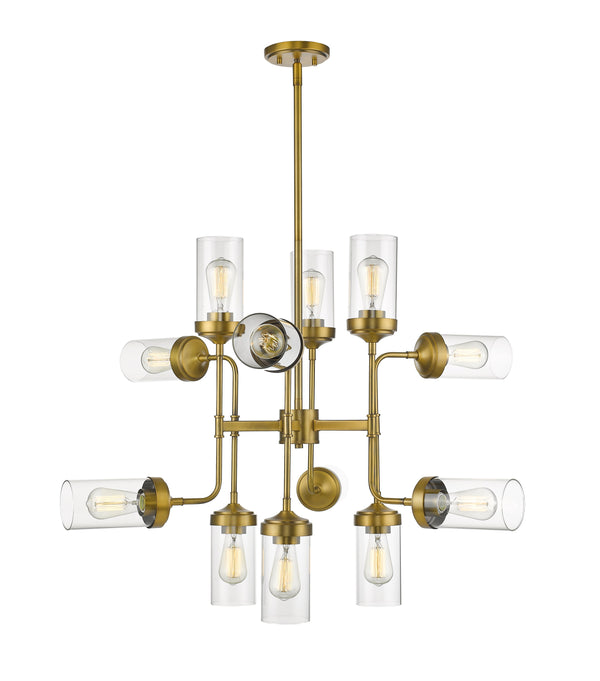 Calliope 12 Light Pendant in Foundry Brass Finish