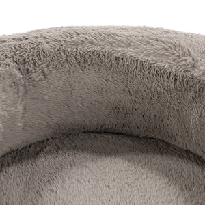 Teddy Plush Accent Chair in Soft Faux Fur - Granite