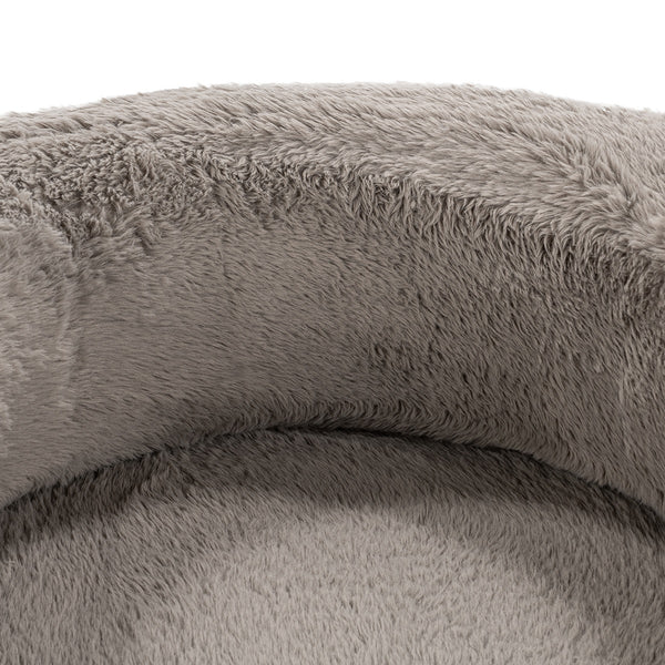 Teddy Plush Accent Chair in Soft Faux Fur - Granite