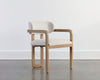 MADRONE DINING ARMCHAIR - RUSTIC OAK - HEATHER IVORY TWEED