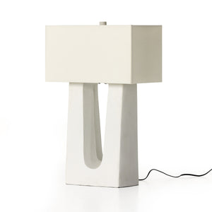 Cuit Table Lamp In Matte White Ceramic