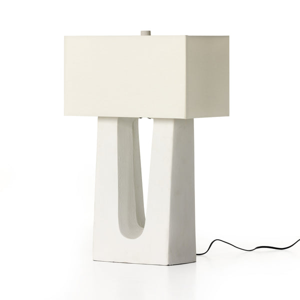 Cuit Table Lamp In Matte White Ceramic