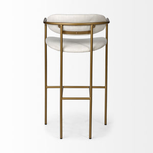 Parker 30" Seat Height Cream Fabric Seat Gold Metal Bar Stool
