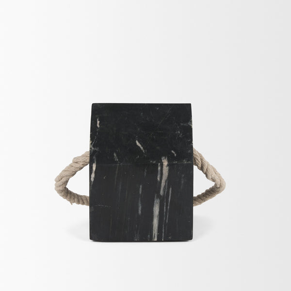 Raena Black Marble House Door Stopper