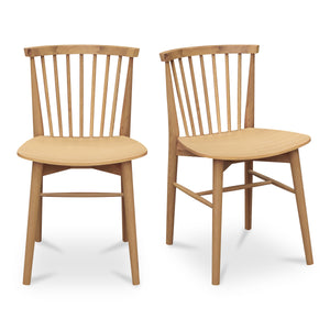 Moe's Marley Spindle-Back Dining Chairs Oak Set of 2