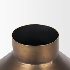 Perrin Small Brushed Gold Metal Decorative Vase